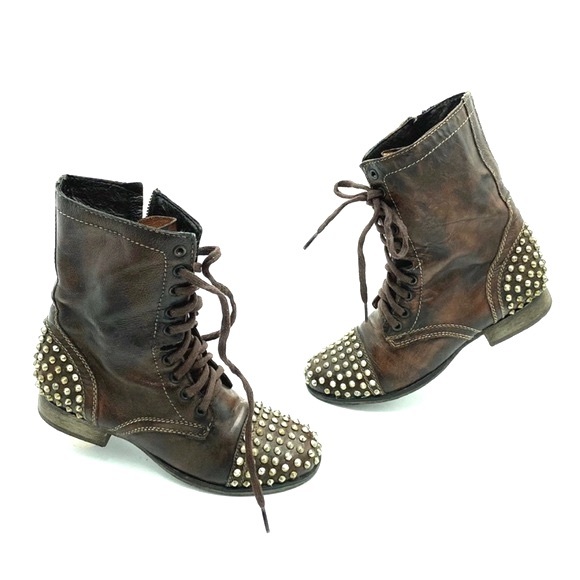 STEVE Madden Studded Lace up Combat Boot - Picture 5 of 8